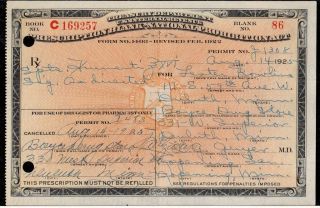 Aug 14 1925 ~lester Rowlins~ Prohibition Rx Prescription Lot Duluth Nopeming Min photo