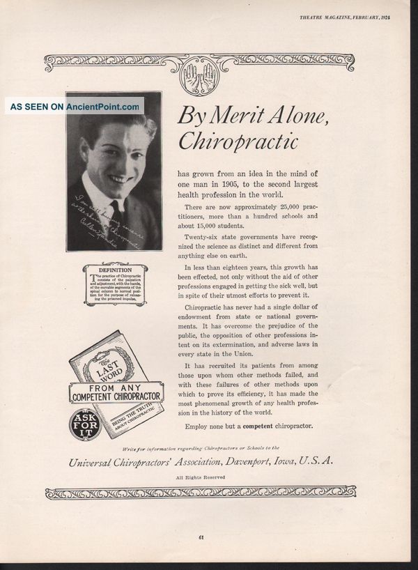 1924 Universal Chiropractor Health Doctor Cullen Landis Other photo