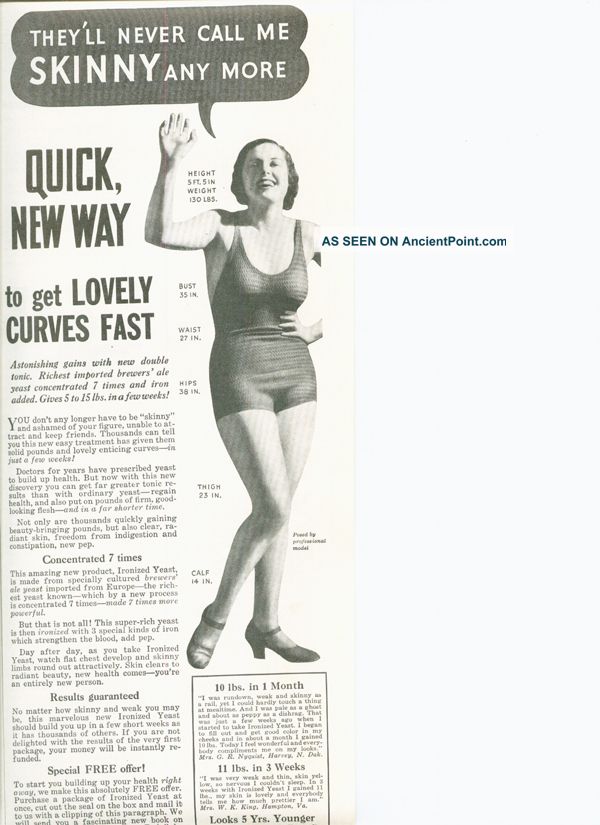 1934 Ironized Yeast Diet Tonic Curve Quack Medicine Ad Quack Medicine photo