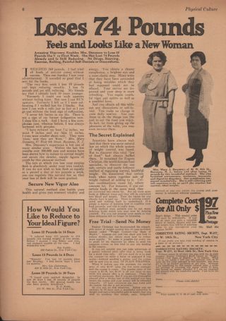 1922 Corrective Eating Diet Weight Loss Food New York photo