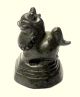 Opium Weight Very Rare True Antique Solid Bronze Cat Weight 33 Gram Size Other photo 1