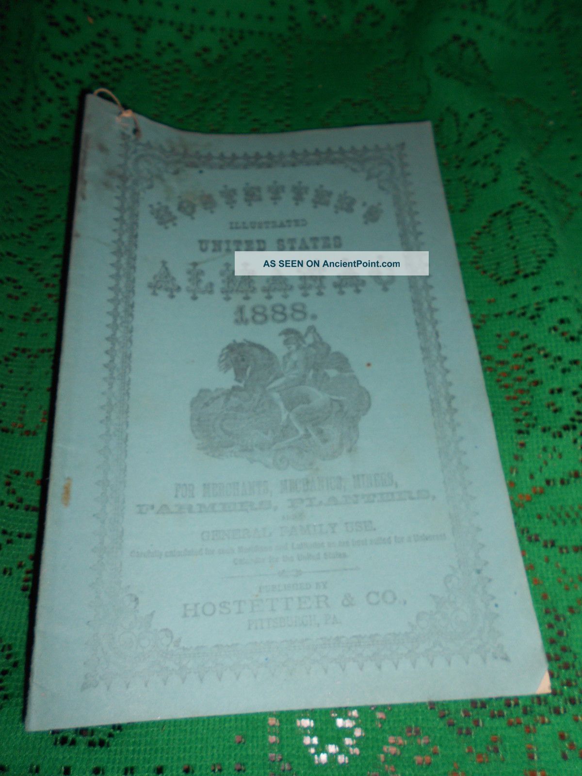 Antique 1888 Hostetters Almanac Pittsburgh Pa & Dansville Ny Quack Medicine American photo