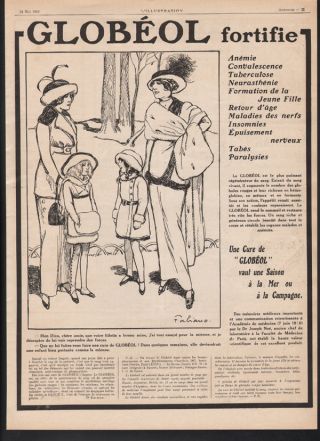 1913 Globeol Quack Medicine Medical Digestion Cure Doctor Fashion Paris Art Ad photo