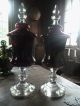 Priceless Pair Of 18th C.  Silesian / Bohemian Ruby Glass Apothecary Urns Jars photo 2