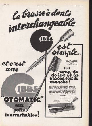 1933 Gibbs Toothbrush Dental Hygiene Health Medical Box photo