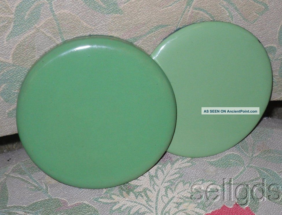 Pair Jadite Green Porcelain Ceramic Laboratory Trivets Hot Pads Other photo