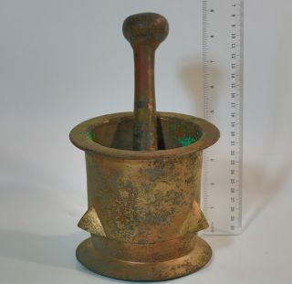 Rare Antique 9 - 11th Century Solid Brass Mortar And Pestle Treasure Central Asia photo