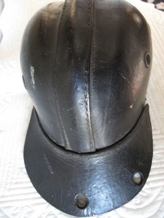 Antique German Leather Mining Helmet Coal Miner ' S Cap Hat Vtg Mining Equipment photo