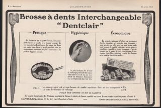1913 Brosse A Dents Tooth Brush Dental Hygiene Plaque Hygienist Dentist Art Ad photo