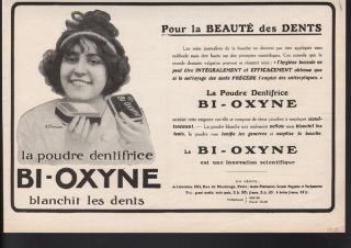 1913 Bi - Oxyne Tooth Paste Dental Paris Health Dentist Hygiene Brush Deauty Ad photo