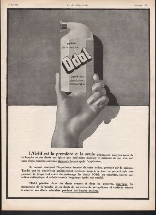 1913 Odol Dental Cream Tooth Paste Hygiene Dentist Science Antiseptic Art Ad photo