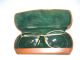 Vintage 12k Gf Wire Rim 4 Inch Wide Bifocal Glasses In Brown & Green Felt Case Optical photo 1