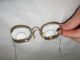 Vintage 12k Gf Wire Rim 4 Inch Wide Bifocal Glasses In Brown & Green Felt Case Optical photo 2