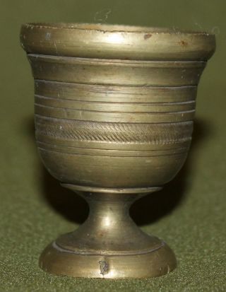 Antique European Brass Small Pharmacy Mortar photo