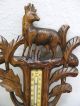 Stunning Antique German Black Forrest All Hand Carved Wood Barometer Thermometer Barometers photo 1