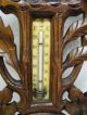Stunning Antique German Black Forrest All Hand Carved Wood Barometer Thermometer Barometers photo 2