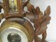 Stunning Antique German Black Forrest All Hand Carved Wood Barometer Thermometer Barometers photo 5