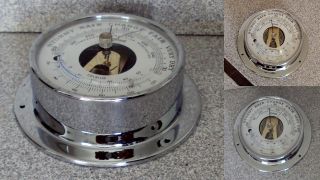 Rare Chromed Barometer & Combined Thermometer German Stockburger Germany photo