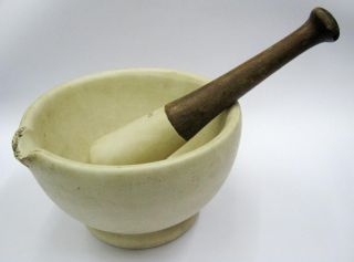 Antique Mortar And Pestle,  Extra Large.  London Signed photo