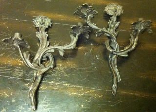 Bronze Medusa Art Nouveau Style Candle Holders - Unique Pair photo