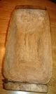 Antique Country Primitive Wooden Dough Bowl,  Large 19th Century Carved Trencher Primitives photo 6