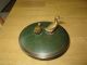 Rare Antique Carl Sorenson Arts & Crafts Bronze Bowl With Ducks On Lid - Green Metalware photo 9