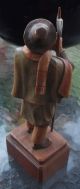 Amazing Antique Wood Carved Figure Of Town Crier Look Man ~ Extreme Detailing Carved Figures photo 2