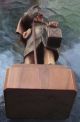 Amazing Antique Wood Carved Figure Of Town Crier Look Man ~ Extreme Detailing Carved Figures photo 4