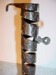 Antique French Wrought Iron & Wood Spiral Candlestick - Adjustable N°10 Primitives photo 4