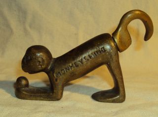 Antique Corkscrew Monkey Shine Cast Solid Brass Rare No Markings Monkeyshine photo