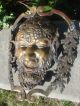 19c Bronze Mythological Satyr/bacchus/devil/demon Mask Metalware photo 1