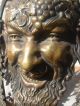 19c Bronze Mythological Satyr/bacchus/devil/demon Mask Metalware photo 2