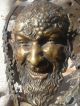 19c Bronze Mythological Satyr/bacchus/devil/demon Mask Metalware photo 3