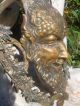 19c Bronze Mythological Satyr/bacchus/devil/demon Mask Metalware photo 6