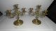 Pair Of Antique Ornate Solid Brass Candelabra Candle Holders 3 Arm Metalware photo 2