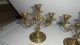 Pair Of Antique Ornate Solid Brass Candelabra Candle Holders 3 Arm Metalware photo 3
