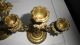 Pair Of Antique Ornate Solid Brass Candelabra Candle Holders 3 Arm Metalware photo 6