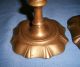 Antique Brass Candlesticks Candle Holders Near Pair Solid Metalware photo 4