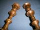 Antique Brass Candlesticks Candle Holders Near Pair Solid Metalware photo 6