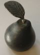 Antique Bronze Pear Sculpture - Life Size - Old Patina - Vintage Fruit Paperweight Metalware photo 2