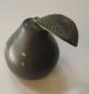 Antique Bronze Pear Sculpture - Life Size - Old Patina - Vintage Fruit Paperweight Metalware photo 3