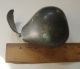 Antique Bronze Pear Sculpture - Life Size - Old Patina - Vintage Fruit Paperweight Metalware photo 6
