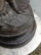 Antique Spelter Winged Statue With Marble Pedestal Metalware photo 2