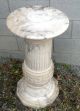 Antique Spelter Winged Statue With Marble Pedestal Metalware photo 5