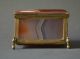 Splendid 19th Century Brown Agate Box 17th Century Chest Gilt Brass Other photo 3