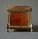 Splendid 19th Century Brown Agate Box 17th Century Chest Gilt Brass Other photo 4