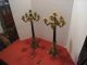 Rare Pair Of Antique French Empire Bronze 6 Candle Candelabra Metalware photo 4