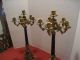 Rare Pair Of Antique French Empire Bronze 6 Candle Candelabra Metalware photo 6