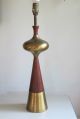 Mid Century Danish Modern Walnut & Brass Table Lamp Eames Space Age Laurel Era Lamps photo 1