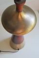 Mid Century Danish Modern Walnut & Brass Table Lamp Eames Space Age Laurel Era Lamps photo 7